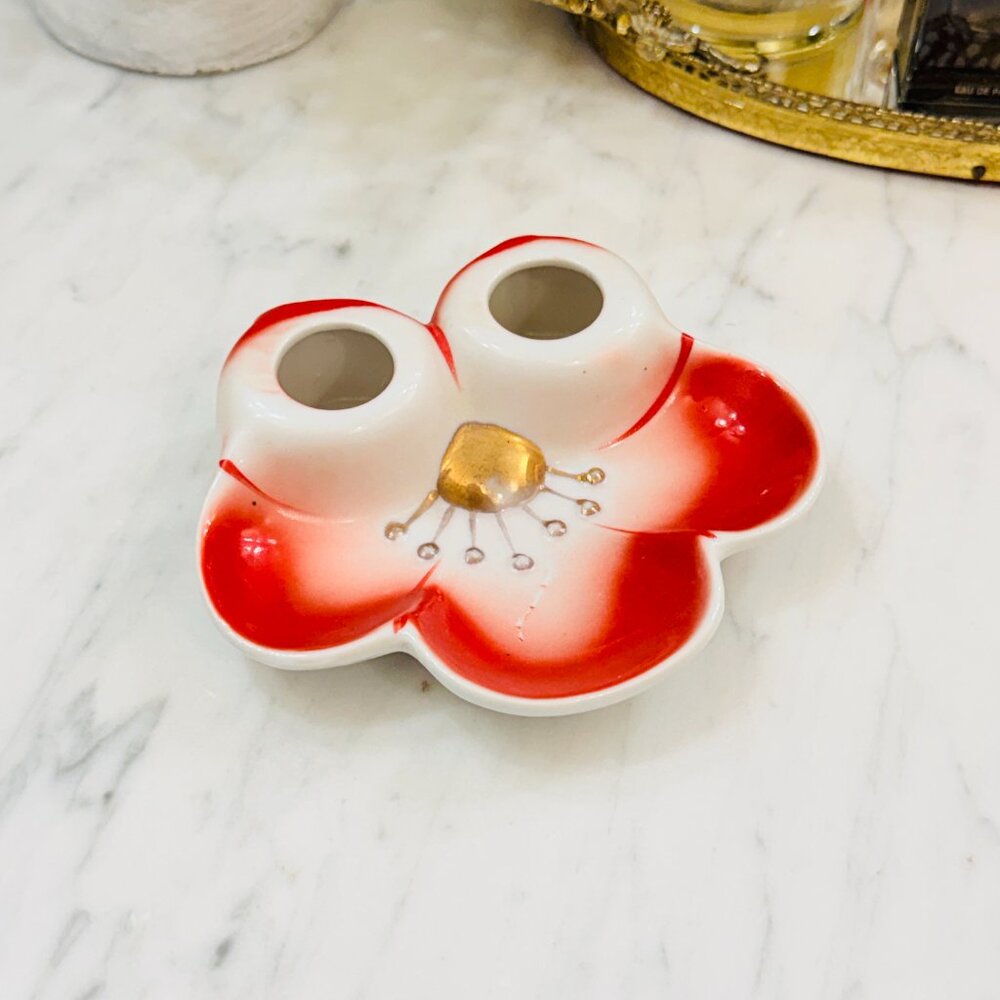 1940's Vintage Porcelain Lip Stick Holder/Trinket Dish - Picture 6 of 11